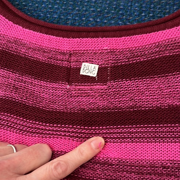 [L] BILLABONG Pink and Burgundy Long Sleeves Knit Top - Picture 8 of 9